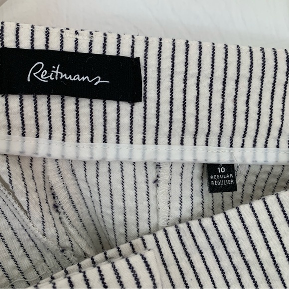 REITMANS Black and White Striped Cropped Pants Women’s Size 10 Regular - Picture 6 of 7